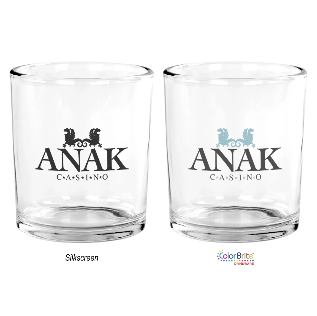 Clear whiskey glass shown empty from the side