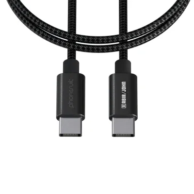 Type-C cable looped neatly on a flat surface