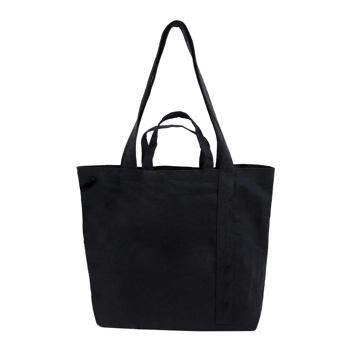 Heavyweight cotton shopper carried over one shoulder