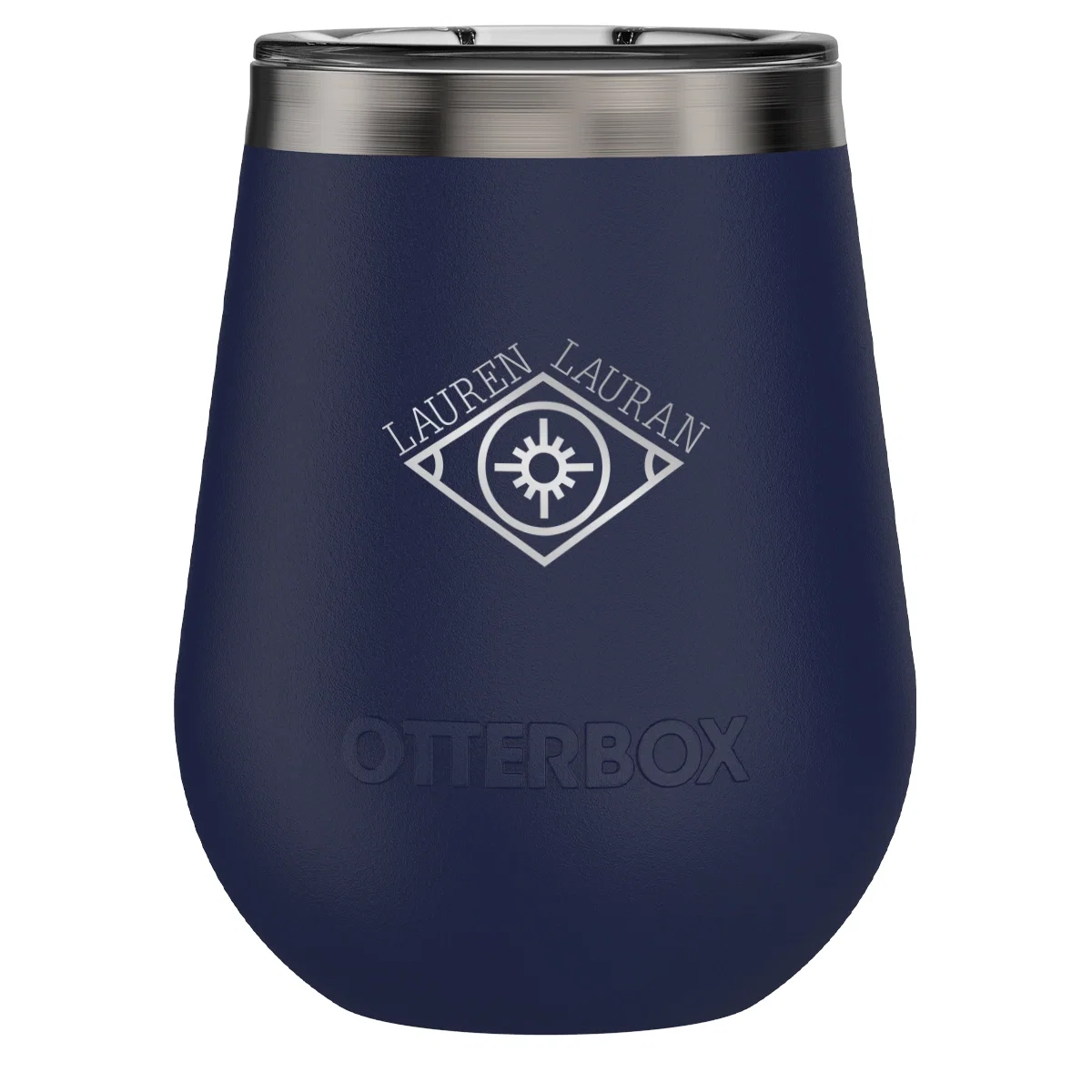 Press-on lid shown seated on top of the cup