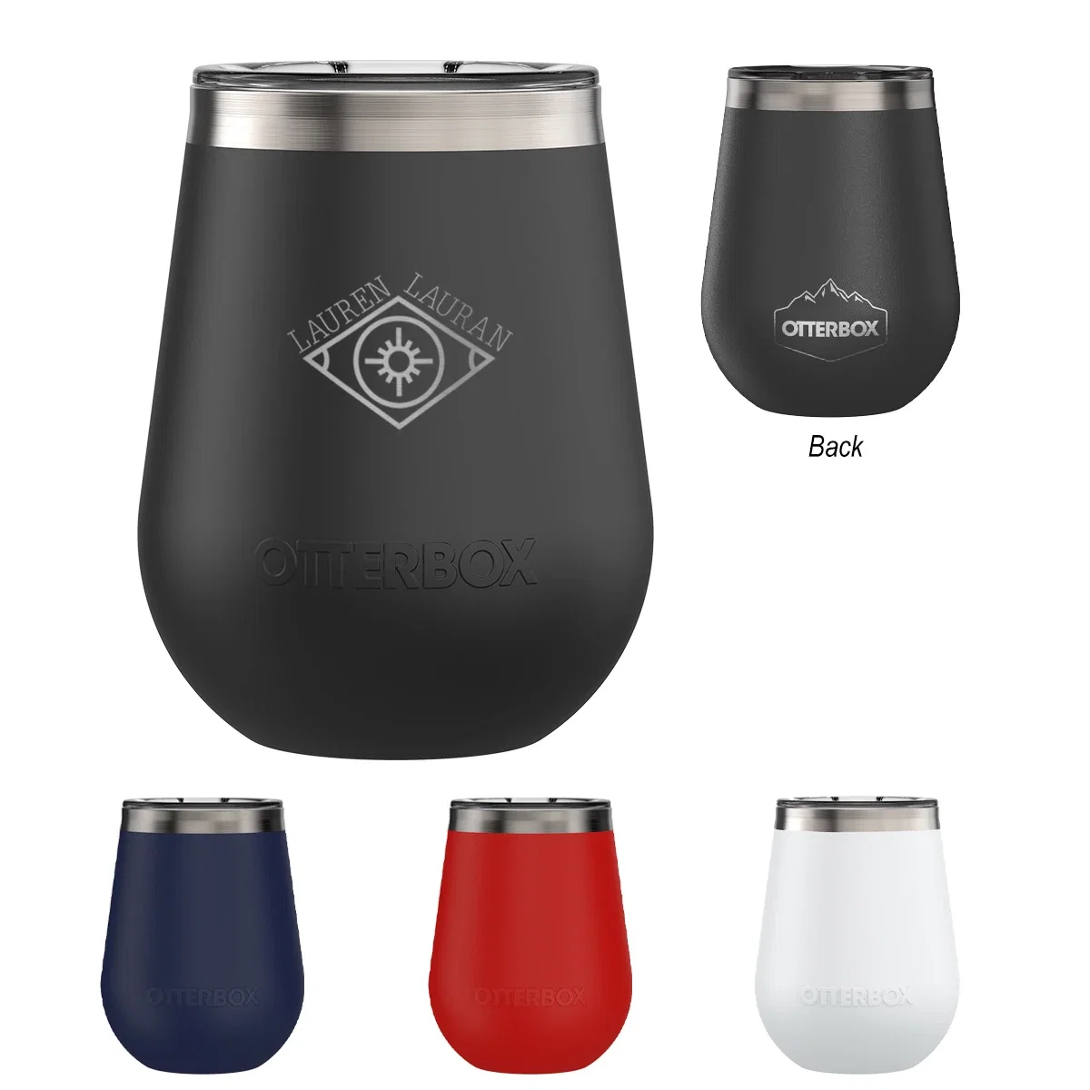 Angled shot of the short insulated drinkware profile