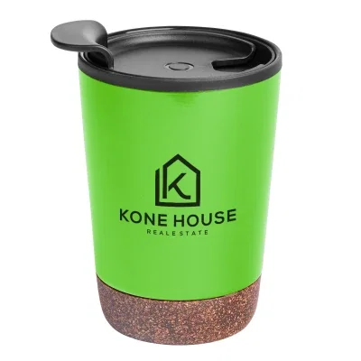 Clear lid seated on the drinkware opening