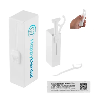 Compact dispenser holding ten dental flosser picks