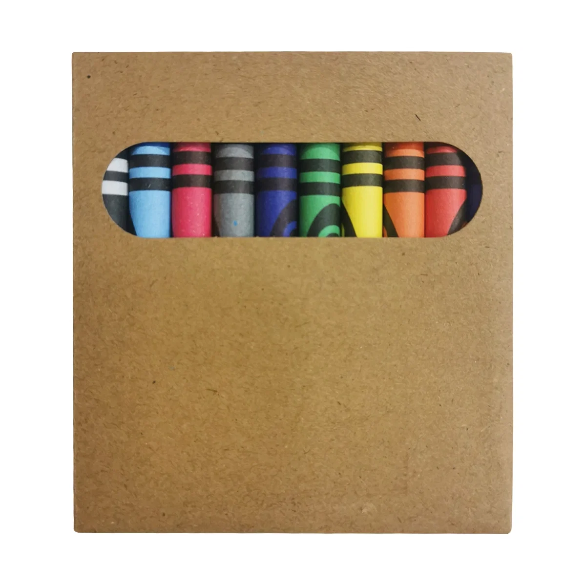 Box opened to show the row of crayons inside