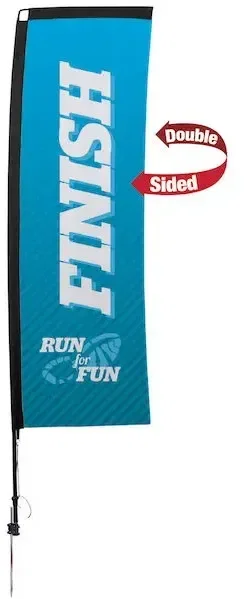 10' Premium Rectangle Sail Sign Kit (Double-Sided with Ground Spike)