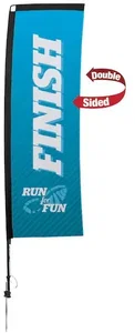 10' Premium Rectangle Sail Sign Kit (Double-Sided with Ground Spike)