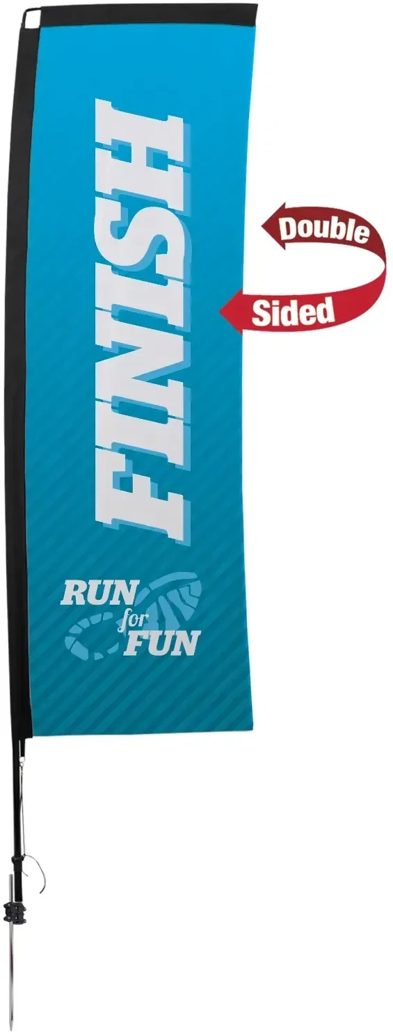 10' Premium Rectangle Sail Sign Kit (Double-Sided with Ground Spike) — view 5