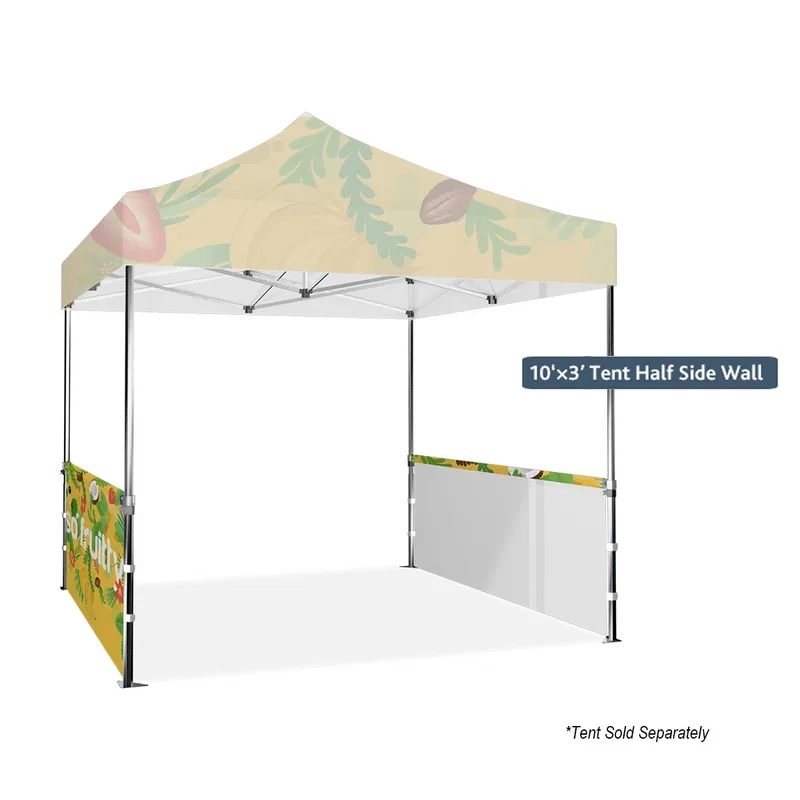 Three foot panel attached to the canopy frame