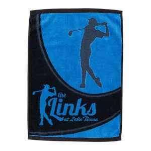 16 x 24 Inch 100% Cotton Terry Velour Golf Towel, Jacquard-Woven Imprint