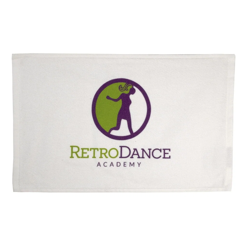 100% Cotton Sport Terry Velour Towel Hem — White — view 2