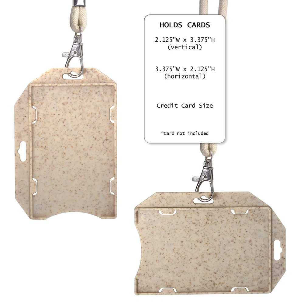 100% Sustainable Lanyard & ID Holder with Braided Cotton Cord — view 3