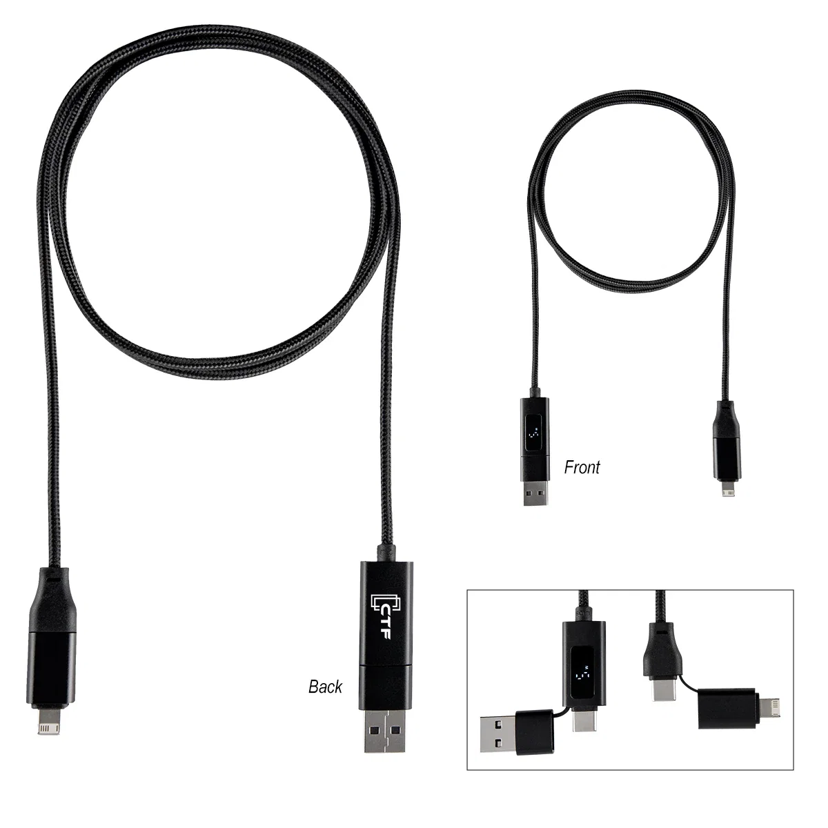Dual connector tips at the end of the cord