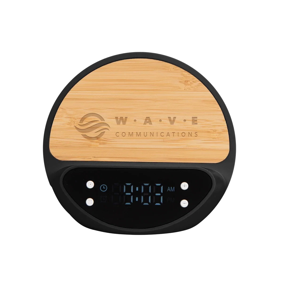10W Bamboo Wireless Charger With Digital Clock — view 5