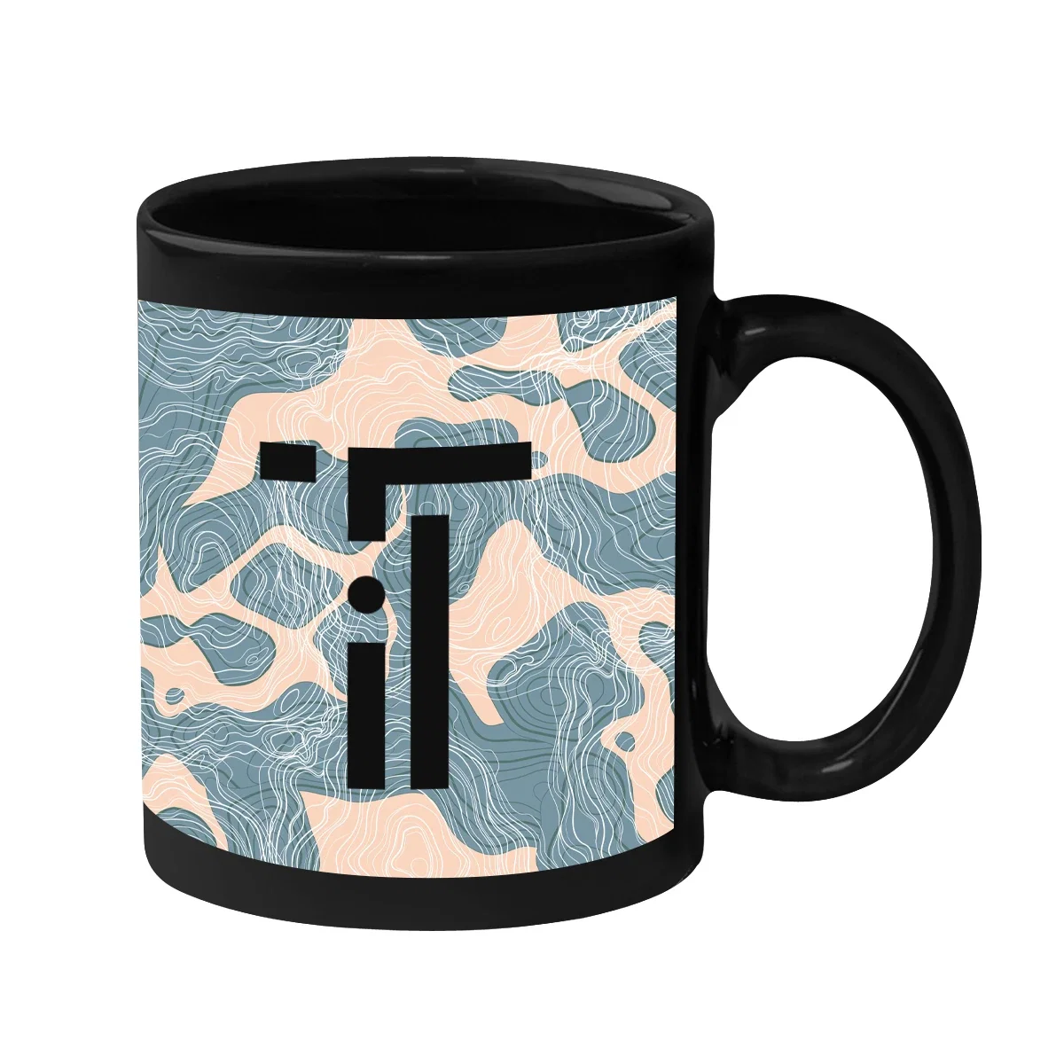Handle and side profile of the glossy coffee mug