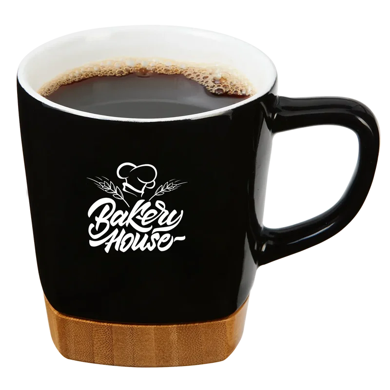 11 oz. Ceramic Mug w/ Removable Bamboo Coaster
