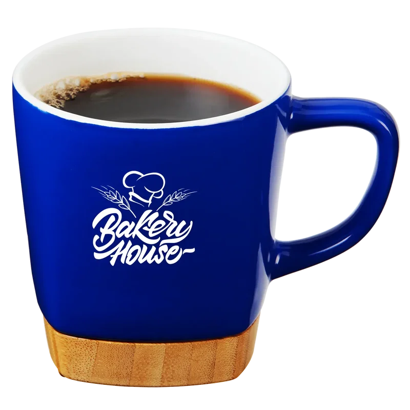 11 oz. Ceramic Mug w/ Removable Bamboo Coaster — view 3