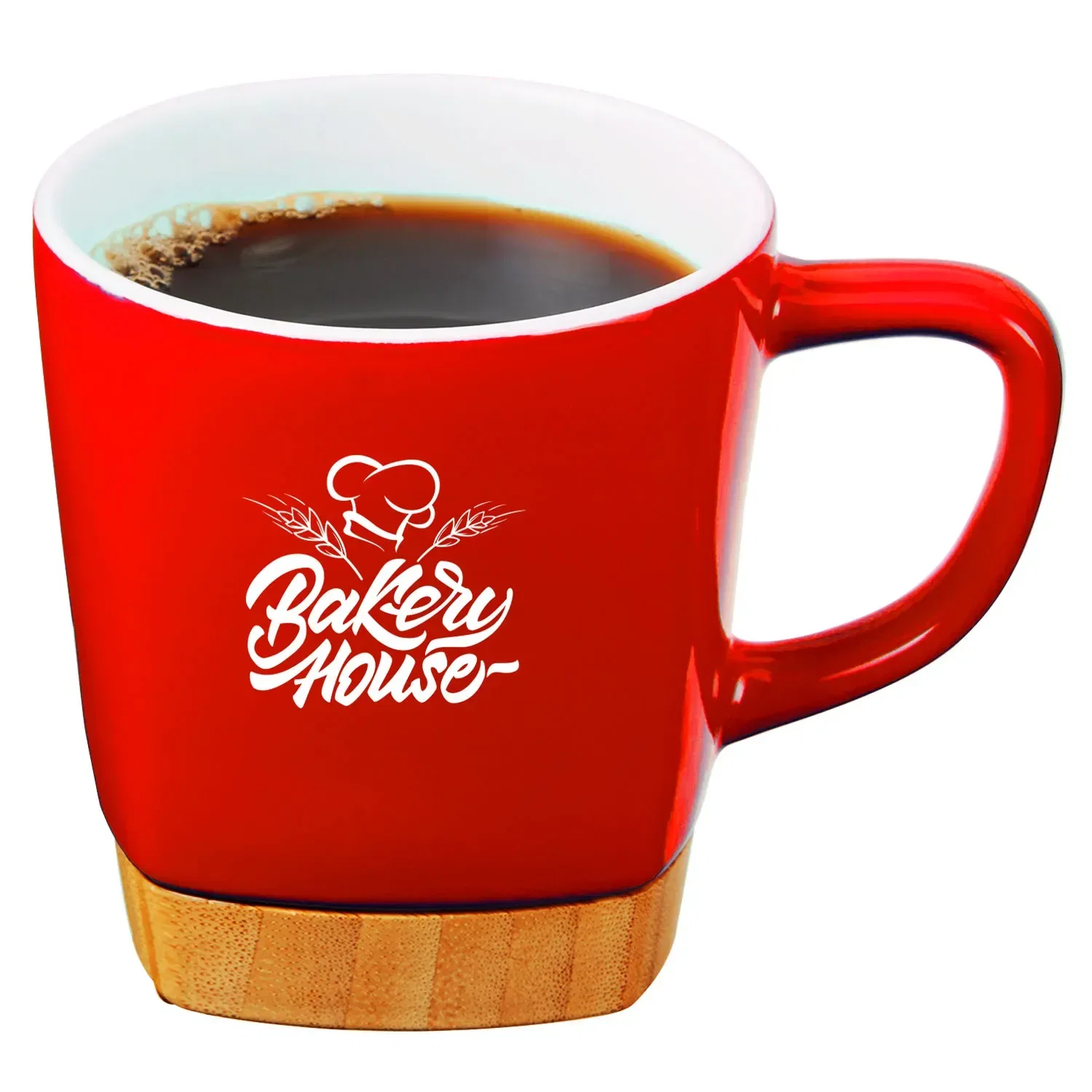 11 oz. Ceramic Mug w/ Removable Bamboo Coaster — view 4