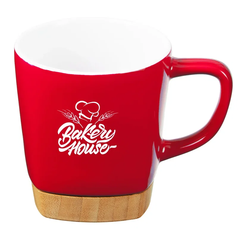 11 oz. Ceramic Mug w/ Removable Bamboo Coaster — view 6