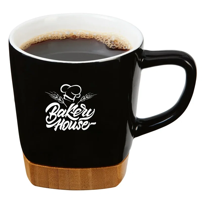 11 oz. Ceramic Mug w/ Removable Bamboo Coaster — view 7