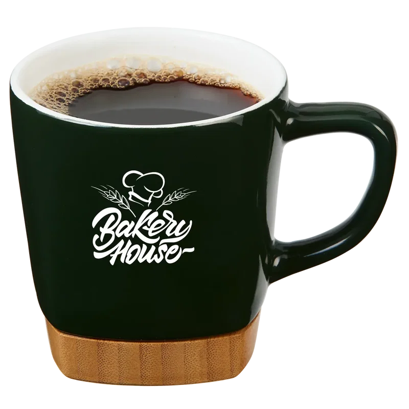 11 oz. Ceramic Mug w/ Removable Bamboo Coaster — view 9