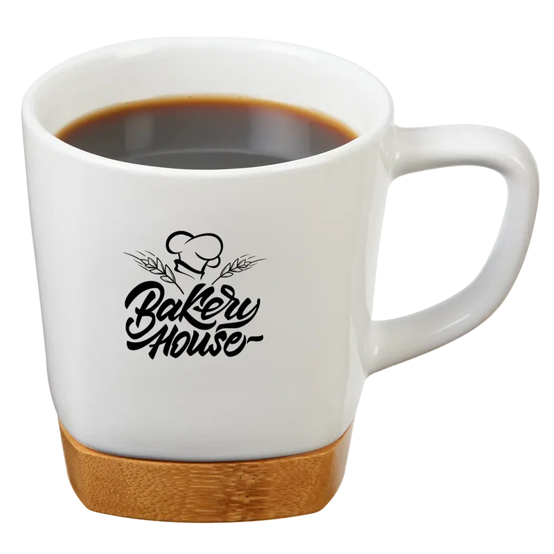 11 oz. Ceramic Mug w/ Removable Bamboo Coaster — view 10