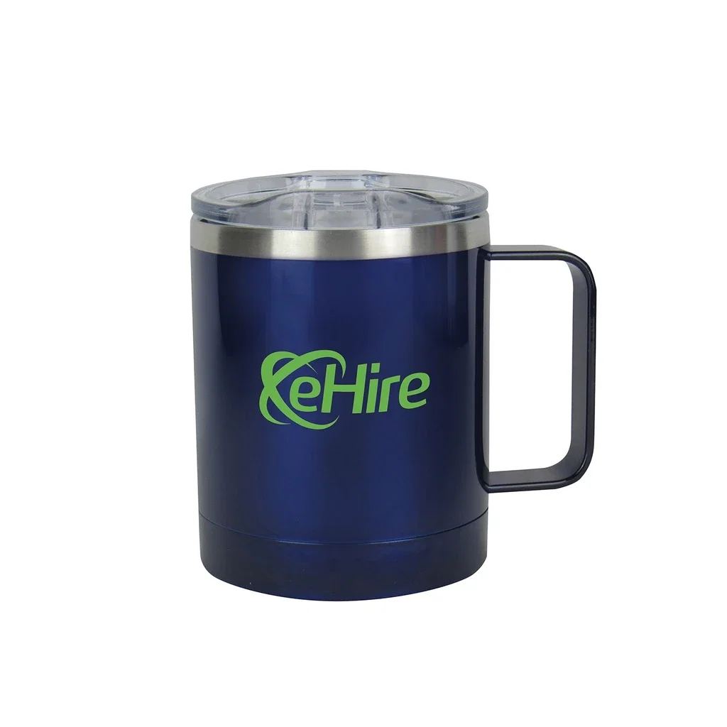 11oz Double Wall Stainless Steel Vacuum Coffee Cup — Blue — view 2