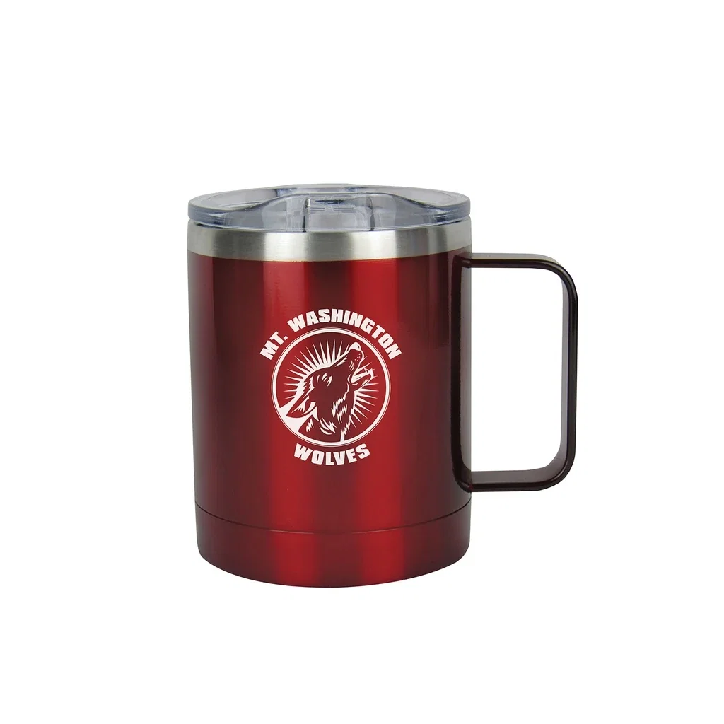 11oz Double Wall Stainless Steel Vacuum Coffee Cup — Red — view 3