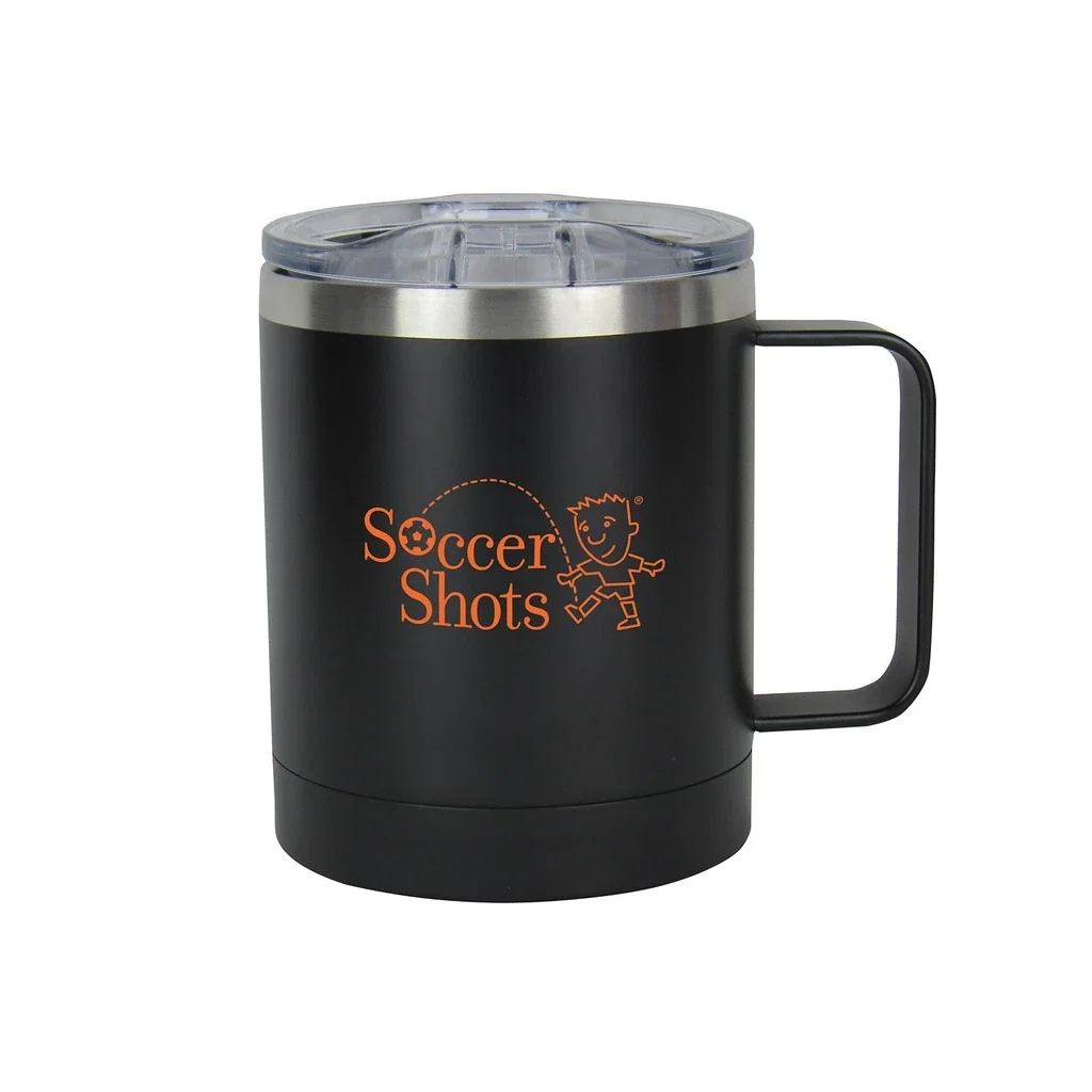 11oz Double Wall Stainless Steel Vacuum Coffee Cup — Black — view 4