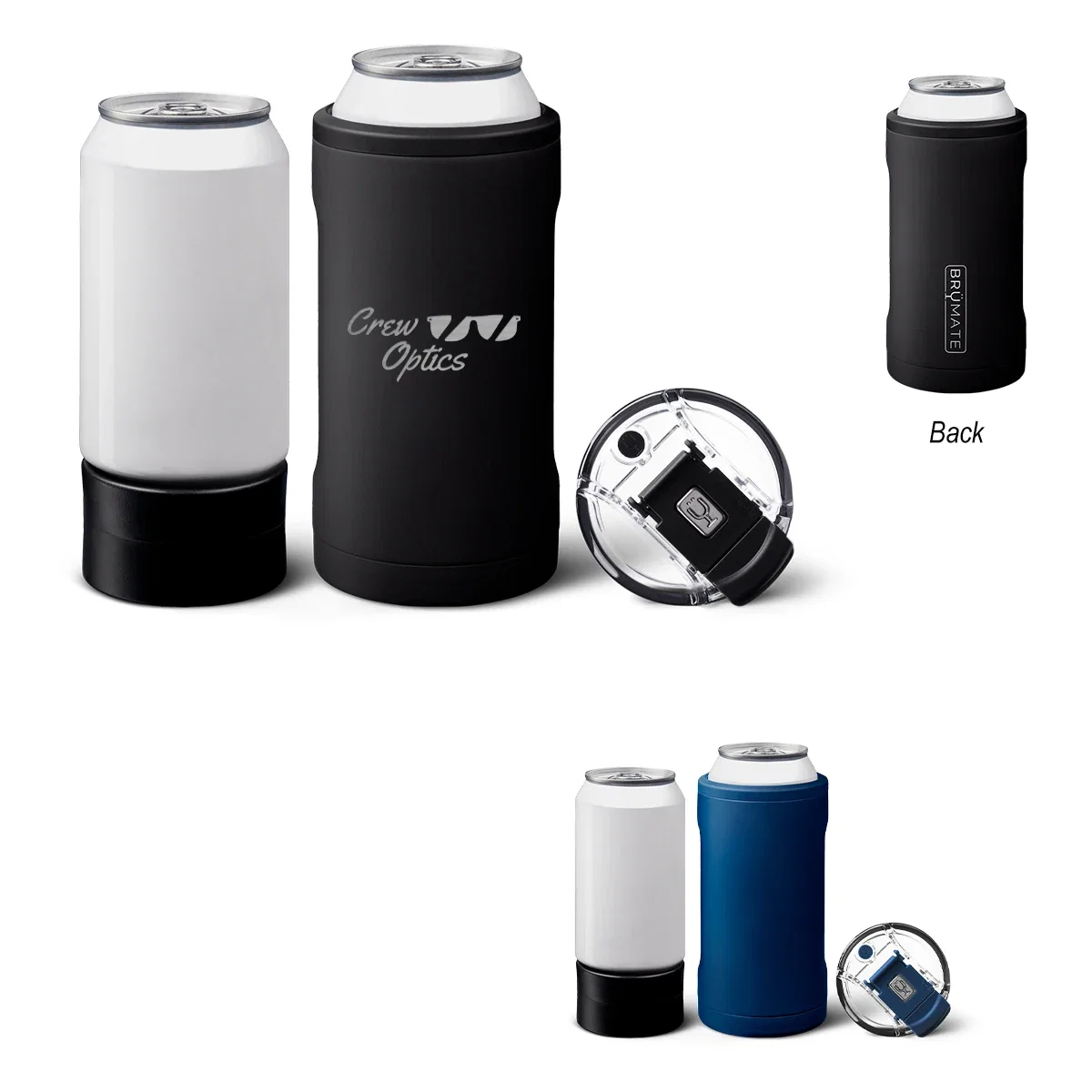 Navy version of the six-inch tall triple-purpose drink chiller
