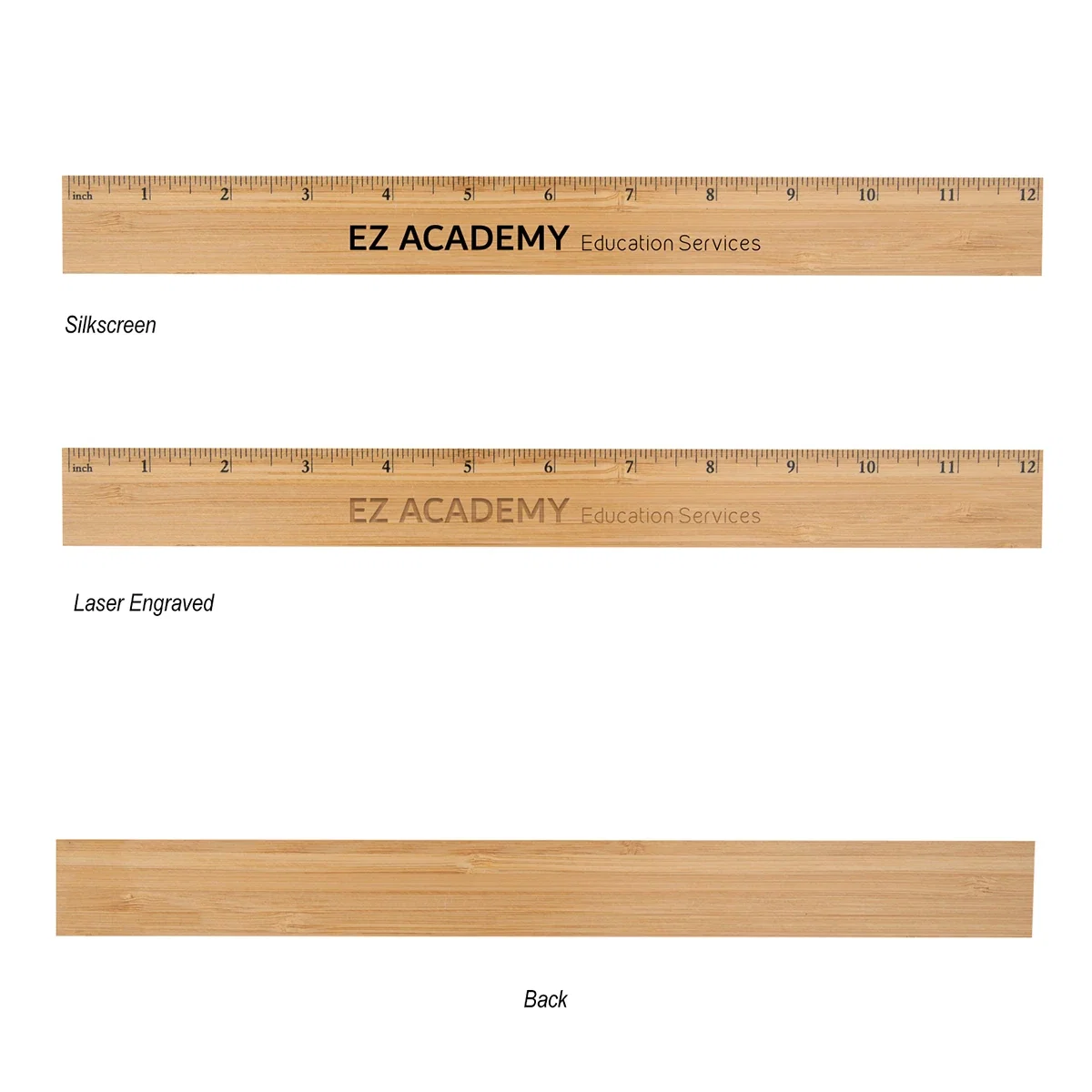 Close detail of the inch marks along the wooden edge