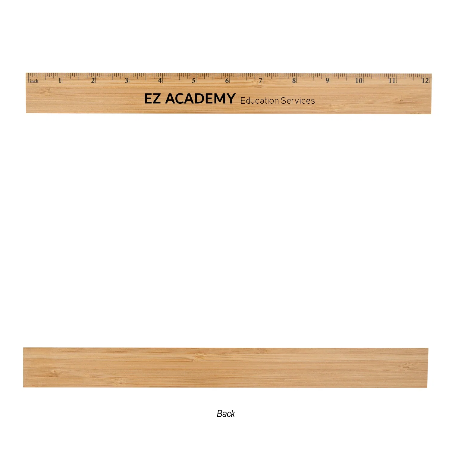 End of the ruler showing its narrow one-inch width