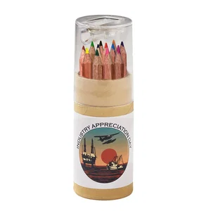 12-Color Pencil Set in Tube with Sharpener