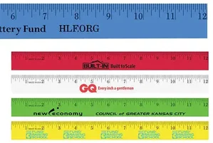 12" Enamel Wood Ruler - English Scale