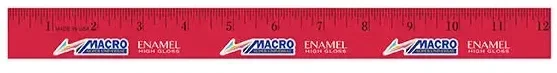 12" Enamel Wood Ruler - English Scale — view 10