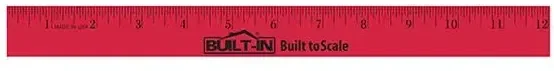 12" Enamel Wood Ruler - English Scale — view 5