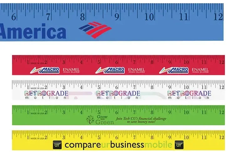 12" Enamel Wood Ruler - English Scale — view 7
