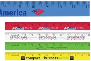 12" Enamel Wood Ruler - English Scale