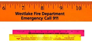 12" Fluorescent Wood Ruler - English Scale