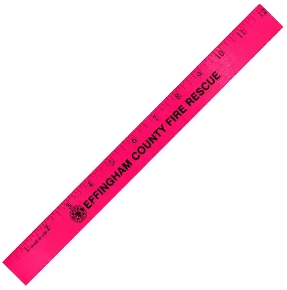 12" Fluorescent Wood Ruler - English Scale — view 2