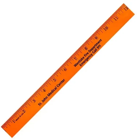 12" Fluorescent Wood Ruler - English Scale — view 3