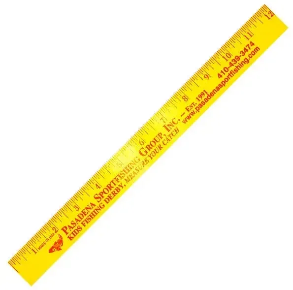 12" Fluorescent Wood Ruler - English Scale — view 4