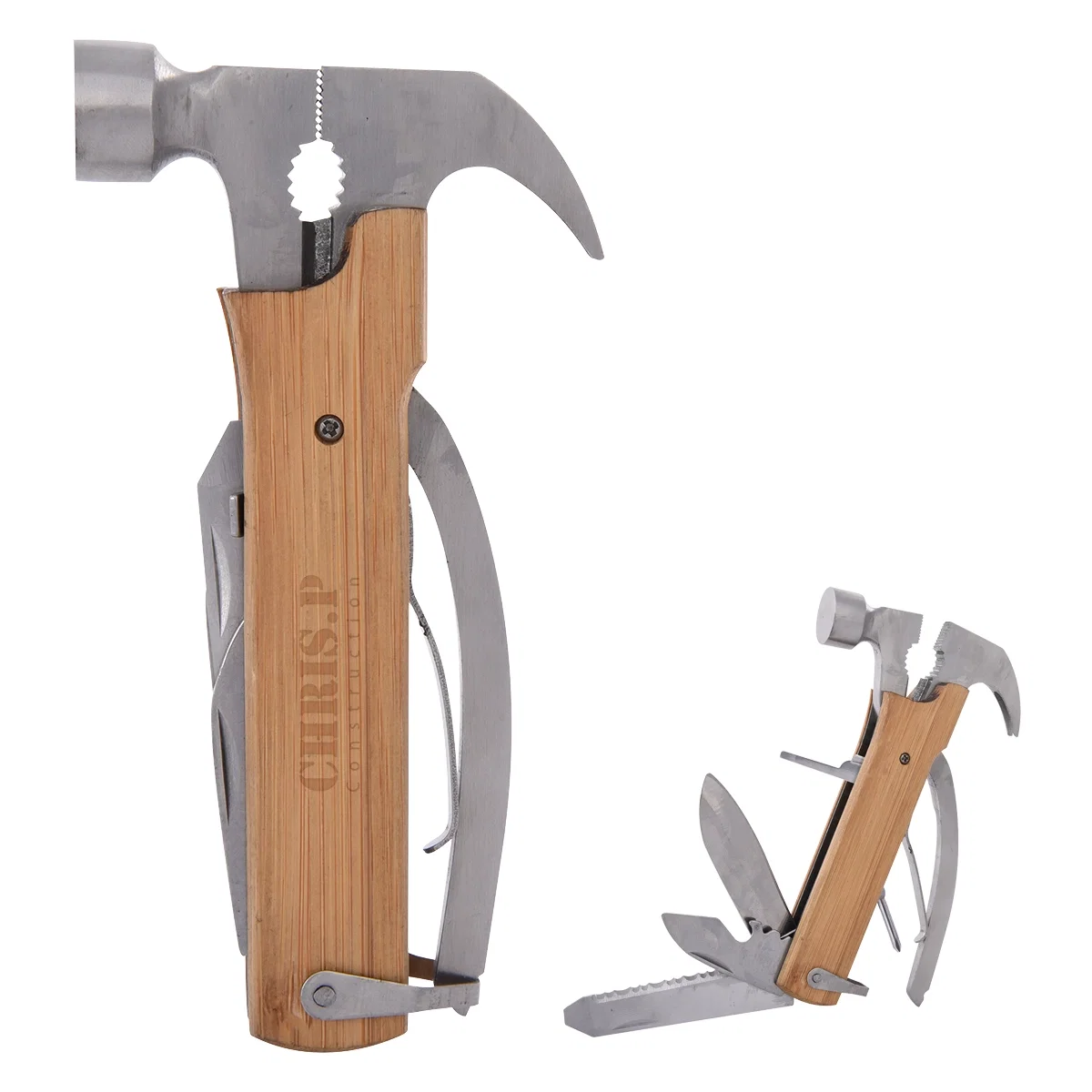 Wooden multi-function hammer with twelve built-in tools