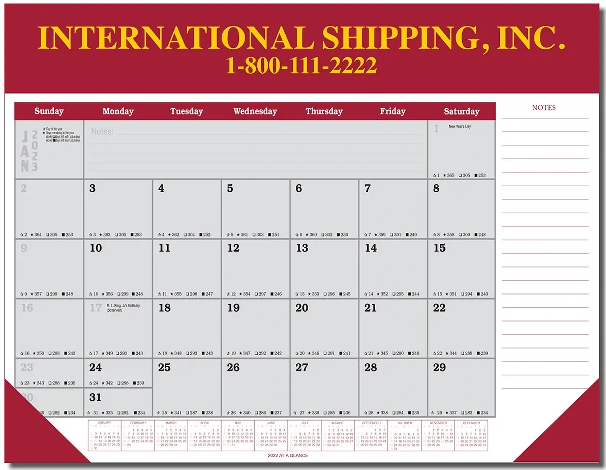 12 Month Calendar Leatherette Planner