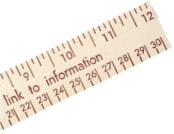 12" Natural Finish Wood Ruler - English And Metric Scale