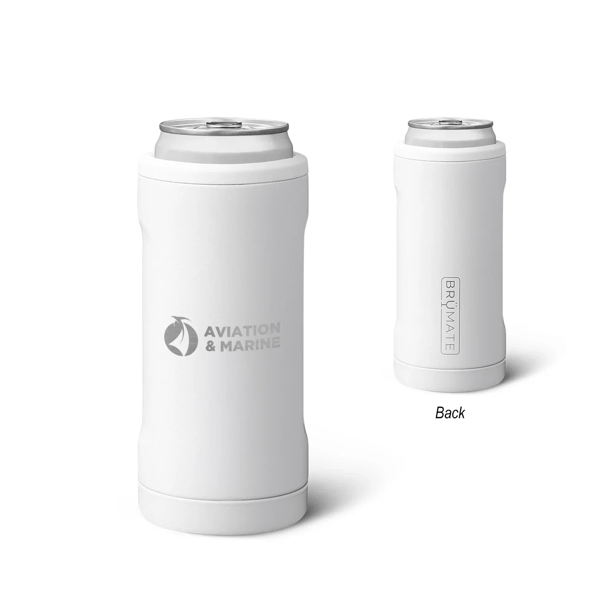 Underside of the can cooler photographed to show its base.