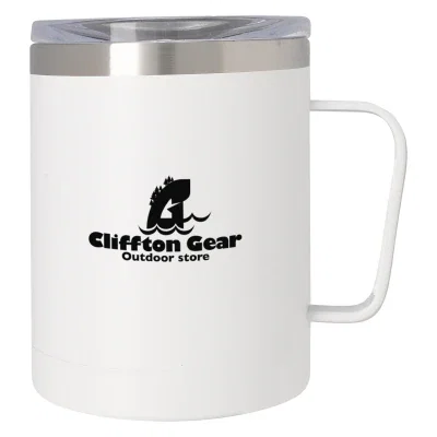 Twelve ounce mug standing four and a half inches tall