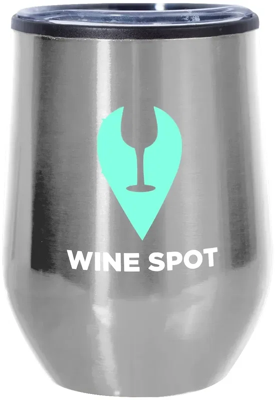 Personalized Divvy Stainless Steel Stemless Wine Glass - 12oz. — view 3