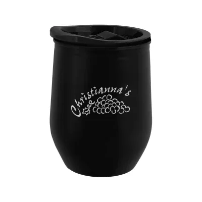 Recycled acrylic wine tumbler holding twelve ounces, shown upright