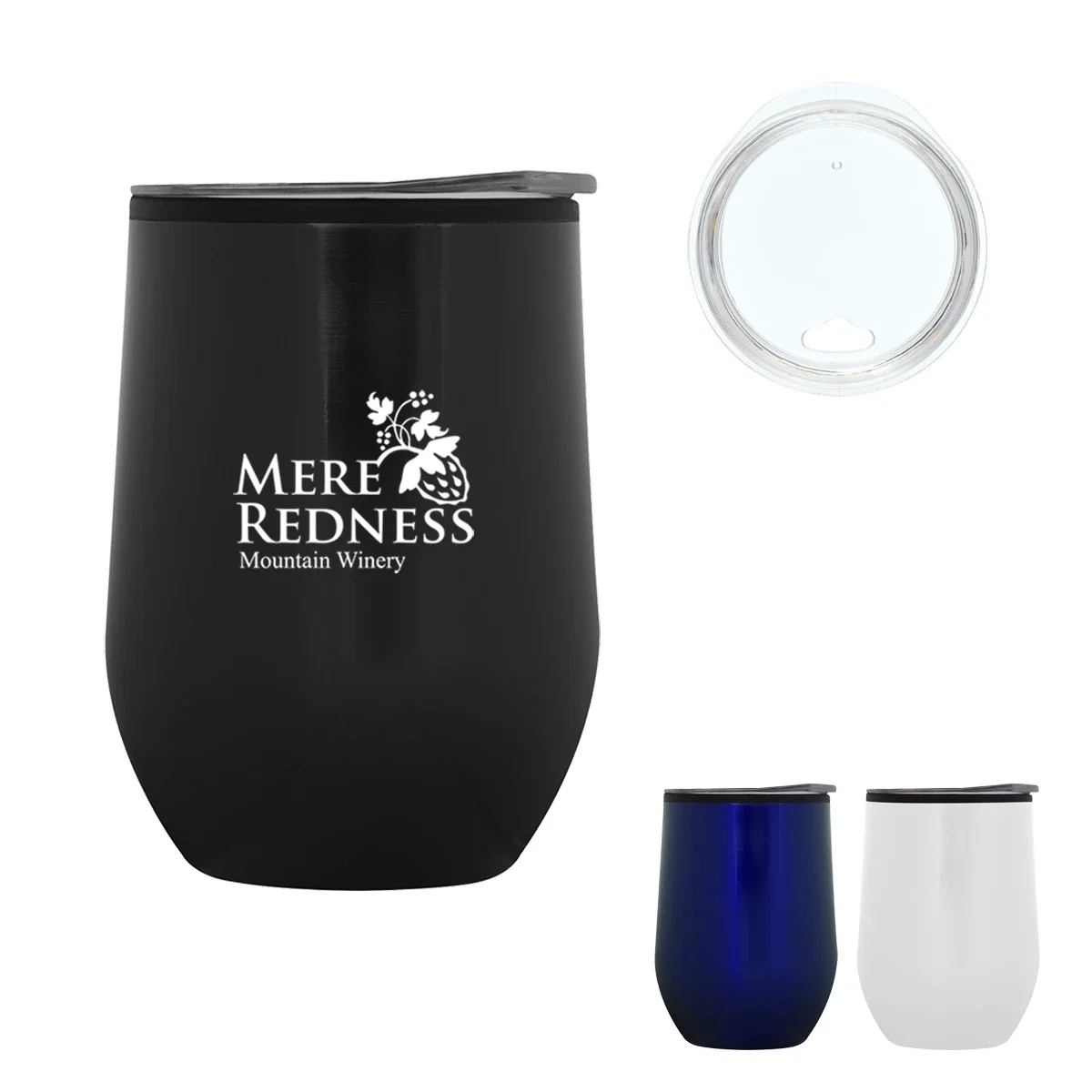Hand wrapped around the small wine tumbler
