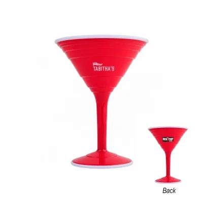 Reusable cocktail cup in red, standing just over seven inches